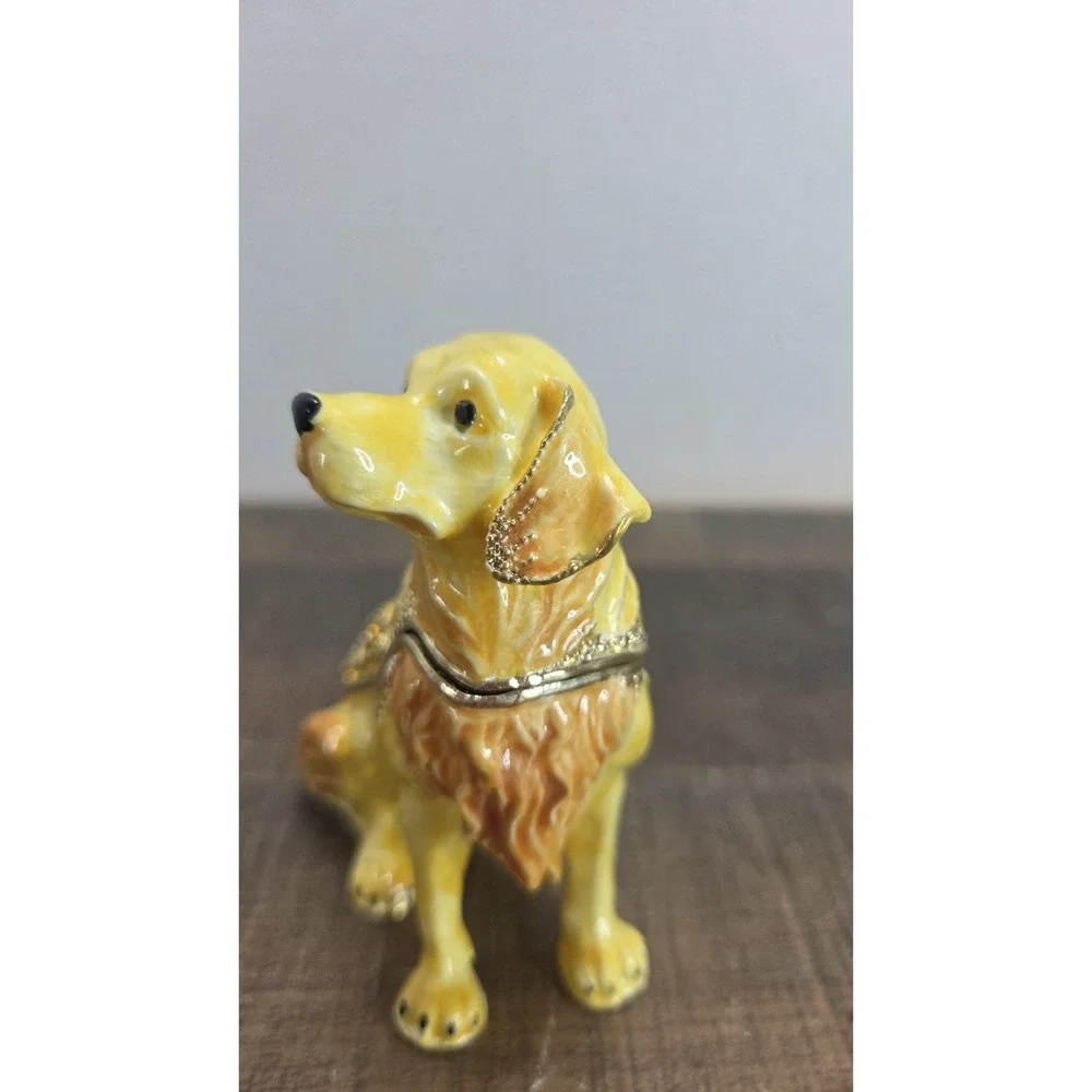 Ciel Jeweled Golden Retriever Dog. Hand Made With Swarovski Crystal Yellow